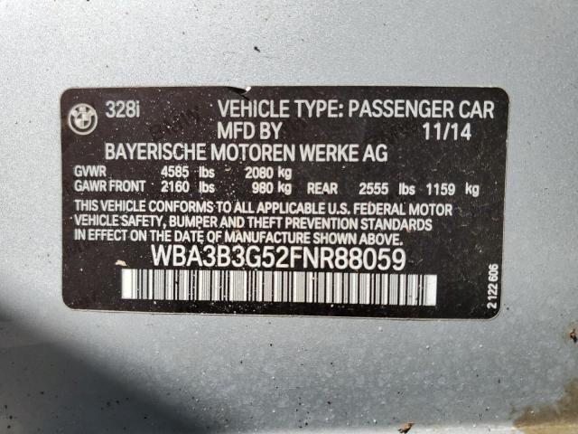 Photo 10 from auction – 2015 BMW 328 XI with VIN WBA3B3G52FNR88059