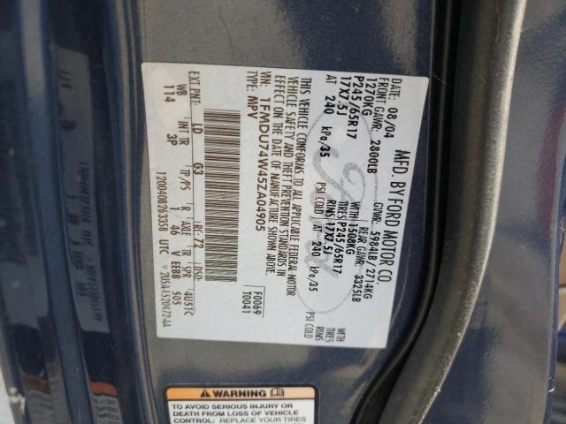 Photo 10 from auction – 2005 FORD EXPLORER E with VIN 1FMDU74W45ZA04905