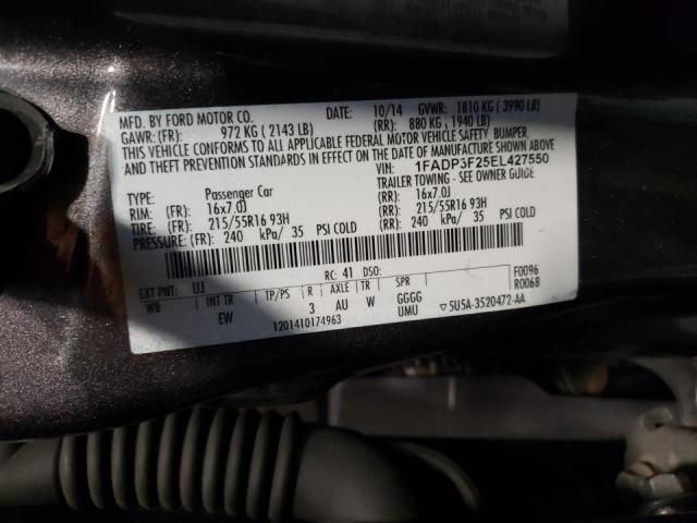 Photo 10 from auction – 2014 FORD FOCUS SE with VIN 1FADP3F25EL427550
