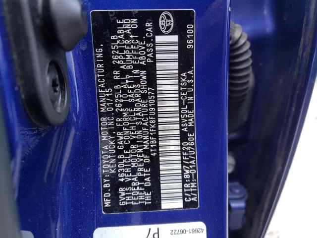 Photo 10 from auction – 2015 TOYOTA CAMRY LE with VIN 4T1BF1FK8FU910577