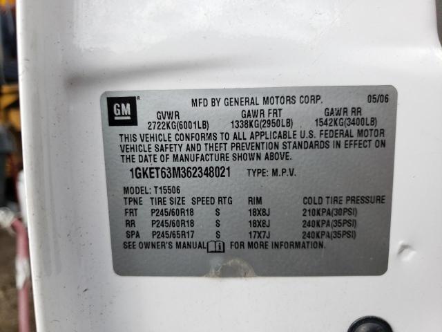 Photo 10 from auction – 2006 GMC ENVOY DENA with VIN 1GKET63M362348021