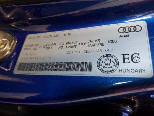 Photo 10 from auction – 2016 AUDI S3 PRESTIG with VIN WAUF1GFF1G1103215