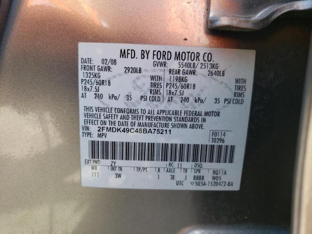 Photo 10 from auction – 2008 FORD EDGE LIMIT with VIN 2FMDK49C48BA75211