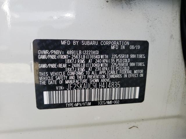 Photo 10 from auction – 2020 SUBARU FORESTER L with VIN JF2SKAUC9LH414835