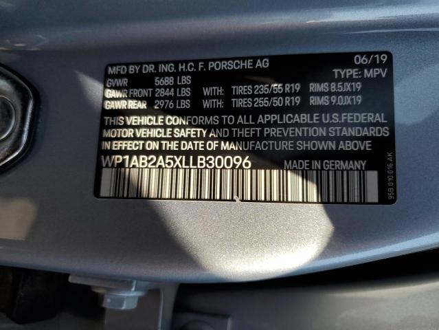 Photo 10 from auction – 2020 PORSCHE MACAN S with VIN WP1AB2A5XLLB30096