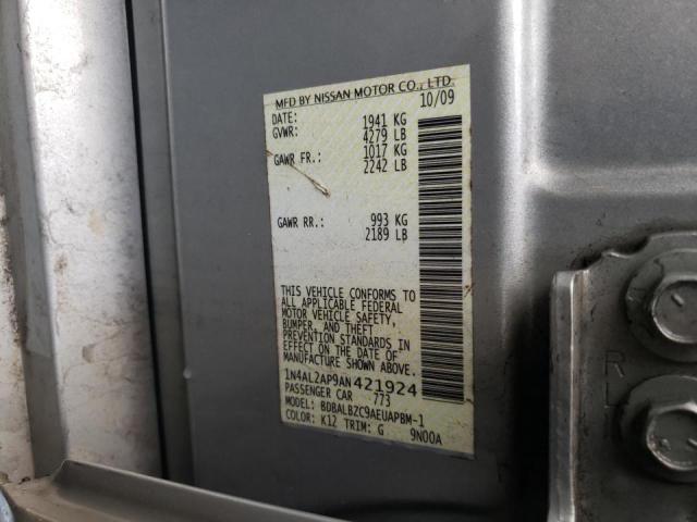 Photo 10 from auction – 2010 NISSAN ALTIMA BAS with VIN 1N4AL2AP9AN421924