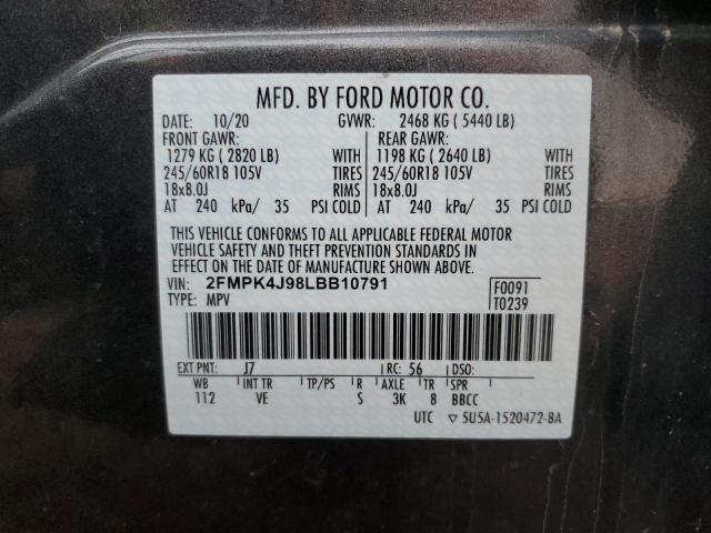 Photo 10 from auction – 2020 FORD EDGE SEL with VIN 2FMPK4J98LBB10791