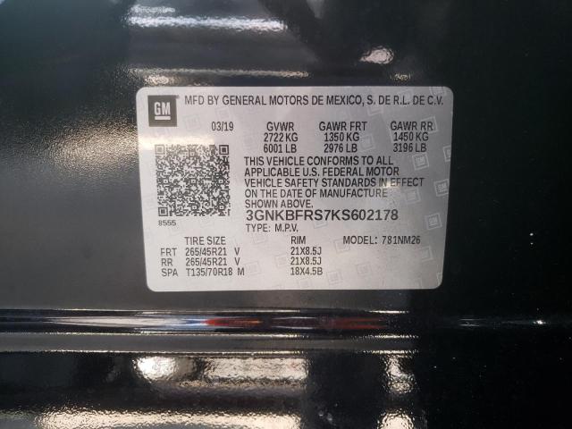 Photo 10 from auction – 2019 CHEVROLET BLAZER PRE with VIN 3GNKBFRS7KS602178