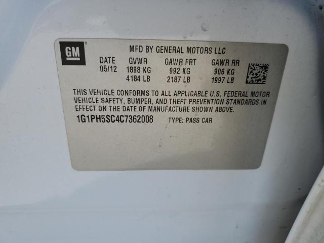 Photo 10 from auction – 2012 CHEVROLET CRUZE LTZ with VIN 1G1PH5SC4C7362008