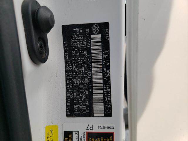 Photo 10 from auction – 2015 TOYOTA CAMRY LE with VIN 4T1BF1FK8FU061227