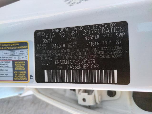 Photo 10 from auction – 2015 KIA OPTIMA LX with VIN KNAGM4A71F5535479