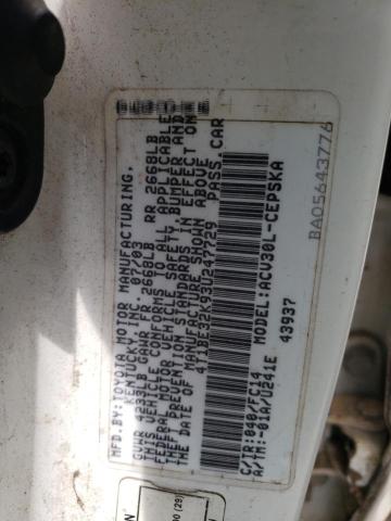 Photo 10 from auction – 2003 TOYOTA CAMRY LE with VIN 4T1BE32K93U247729