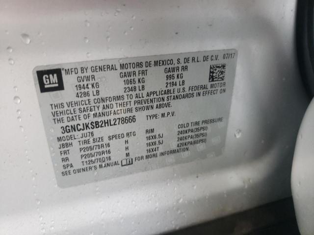 Photo 10 from auction – 2017 CHEVROLET TRAX LS with VIN 3GNCJKSB2HL278666