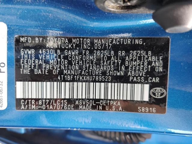 Photo 10 from auction – 2017 TOYOTA CAMRY LE with VIN 4T1BF1FKXHU789523