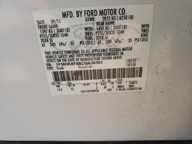 Photo 10 from auction – 2012 FORD EXPLORER L with VIN 1FMHK8F85CGA36363