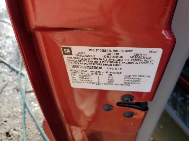 Photo 10 from auction – 2002 GMC ENVOY with VIN 1GKDT13S022509318