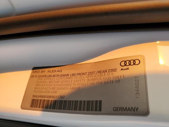 Photo 10 from auction – 2019 AUDI A4 PREMIUM with VIN WAUHMAF49KN011797