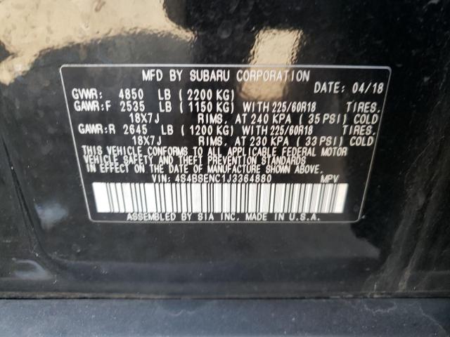 Photo 10 from auction – 2018 SUBARU OUTBACK 3. with VIN 4S4BSENC1J3364880