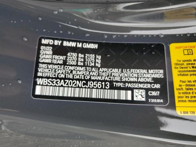 Photo 10 from auction – 2022 BMW M4 COMPETI with VIN WBS33AZ02NCJ95613