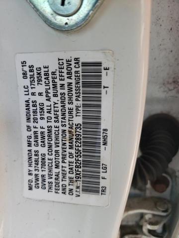 Photo 10 from auction – 2015 HONDA CIVIC LX with VIN 19XFB2F55FE289735