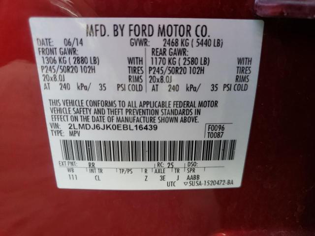 Photo 10 from auction – 2014 LINCOLN MKX with VIN 2LMDJ6JK0EBL16439
