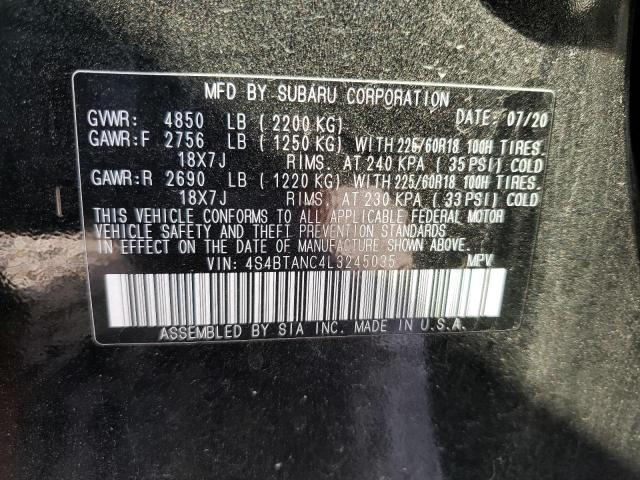 Photo 10 from auction – 2020 SUBARU OUTBACK LI with VIN 4S4BTANC4L3245035