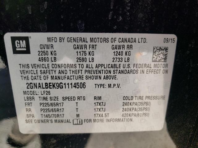 Photo 10 from auction – 2016 CHEVROLET EQUINOX LS with VIN 2GNALBEK9G1114506