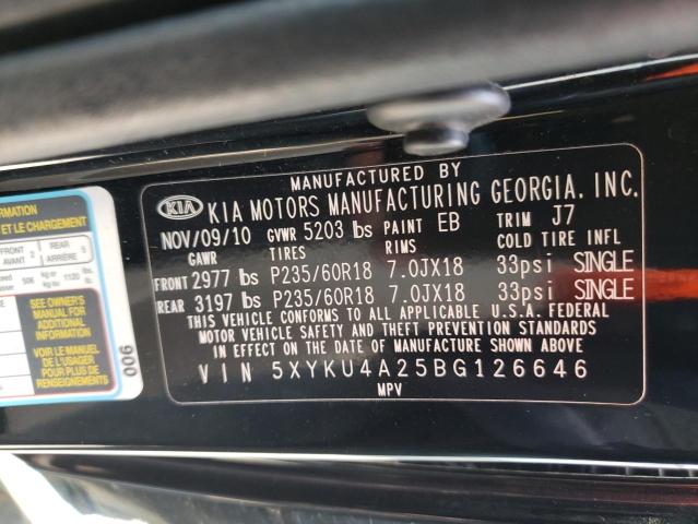 Photo 10 from auction – 2011 KIA SORENTO EX with VIN 5XYKU4A25BG126646