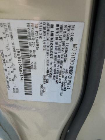 Photo 10 from auction – 2003 MERCURY SABLE LS P with VIN 1MEFM55S93A628741
