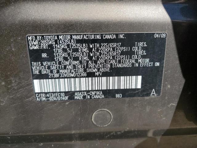 Photo 10 from auction – 2009 TOYOTA RAV4 with VIN 2T3BF33V09W012366
