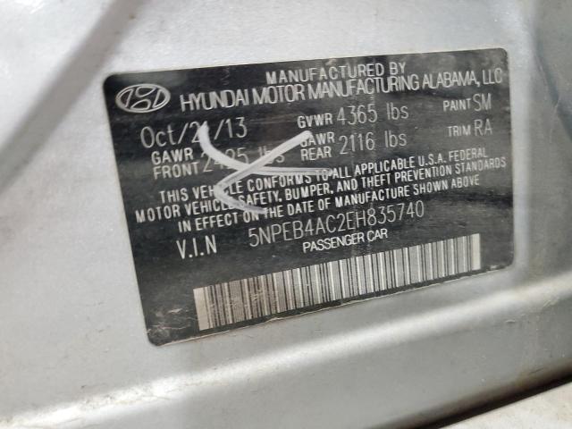 Photo 10 from auction – 2014 HYUNDAI SONATA GLS with VIN 5NPEB4AC2EH835740