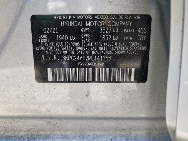 Photo 10 from auction – 2021 HYUNDAI ACCENT SE with VIN 3KPC24A62ME141358