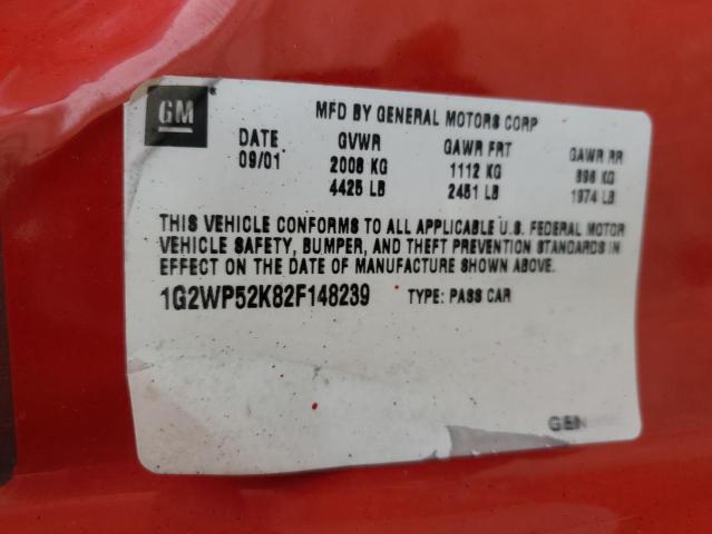 Photo 10 from auction – 2002 PONTIAC GRAND PRIX with VIN 1G2WP52K82F148239