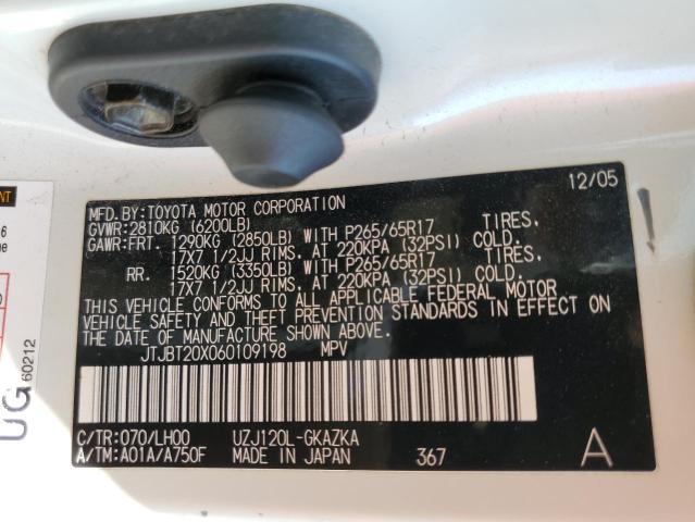 Photo 10 from auction – 2006 LEXUS GX 470 with VIN JTJBT20X060109198
