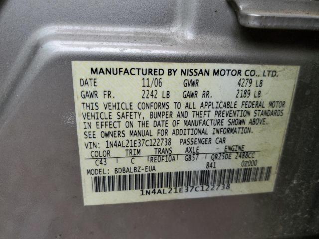 Photo 10 from auction – 2007 NISSAN ALTIMA 2.5 with VIN 1N4AL21E37C122738