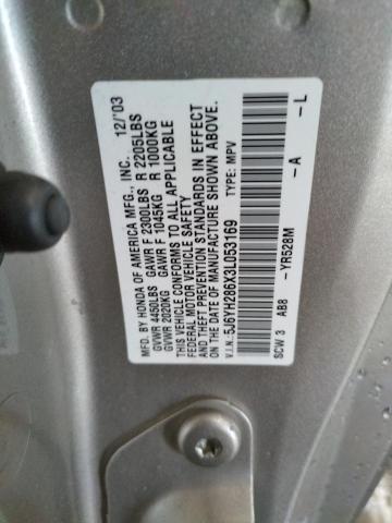 Photo 10 from auction – 2003 HONDA ELEMENT EX with VIN 5J6YH286X3L053169