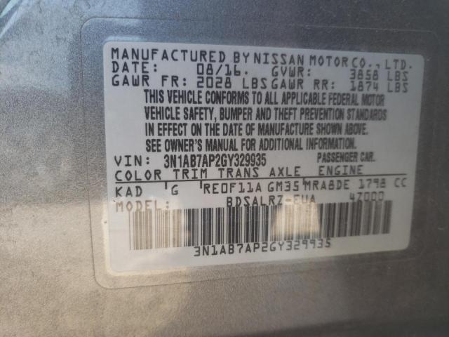 Photo 10 from auction – 2016 NISSAN SENTRA S with VIN 3N1AB7AP2GY329935