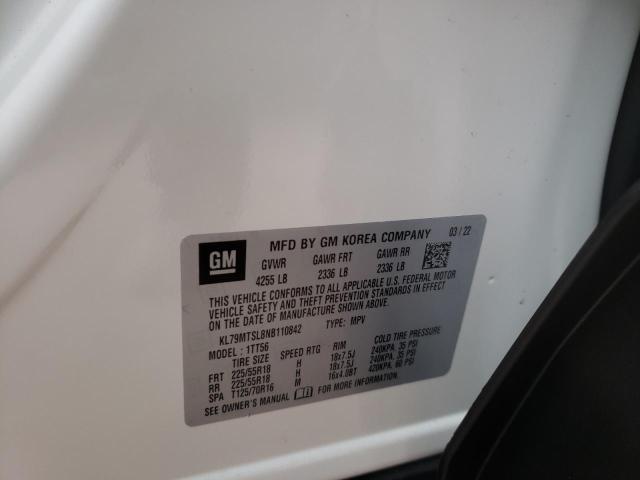 Photo 10 from auction – 2022 CHEVROLET TRAILBLAZE with VIN KL79MTSL8NB110842