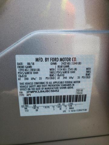 Photo 10 from auction – 2018 FORD EDGE SEL with VIN 2FMPK3J84JBC58452