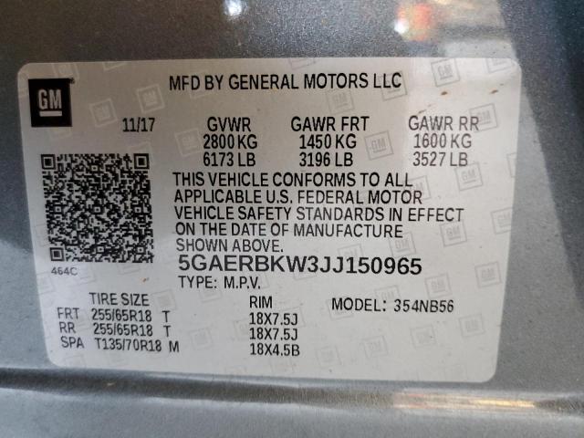 Photo 10 from auction – 2018 BUICK ENCLAVE ES with VIN 5GAERBKW3JJ150965