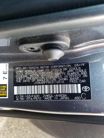 Photo 10 from auction – 2019 TOYOTA PRIUS PRIM with VIN JTDKARFPXK3116516