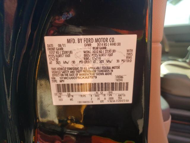 Photo 10 from auction – 2012 FORD ESCAPE XLT with VIN 1FMCU0D75CKA57579