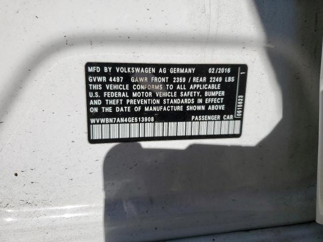 Photo 10 from auction – 2016 VOLKSWAGEN CC BASE with VIN WVWBN7AN4GE513908