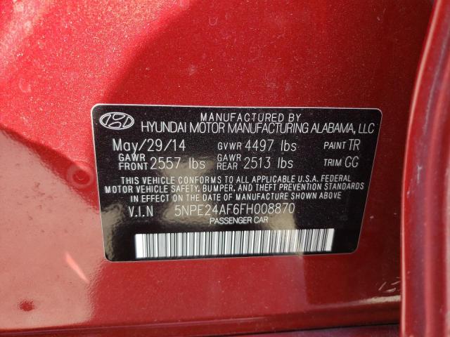 Photo 10 from auction – 2015 HYUNDAI SONATA SE with VIN 5NPE24AF6FH008870