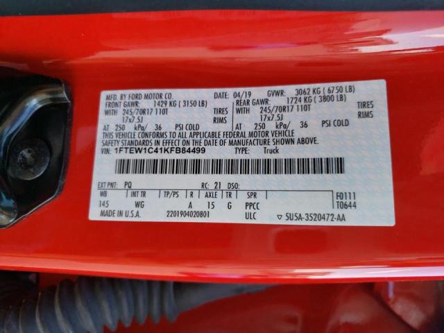 Photo 10 from auction – 2019 FORD F150 SUPER with VIN 1FTEW1C41KFB84499