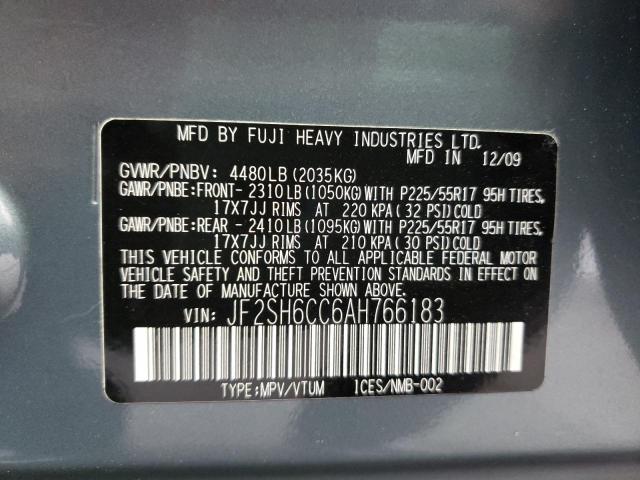 Photo 10 from auction – 2010 SUBARU FORESTER 2 with VIN JF2SH6CC6AH766183