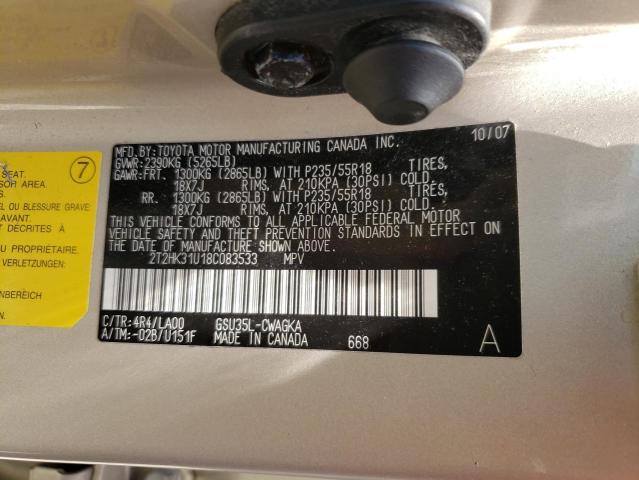 Photo 10 from auction – 2008 LEXUS RX 350 with VIN 2T2HK31U18C083533