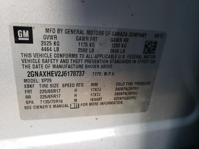 Photo 10 from auction – 2018 CHEVROLET EQUINOX LS with VIN 2GNAXHEV2J6178737