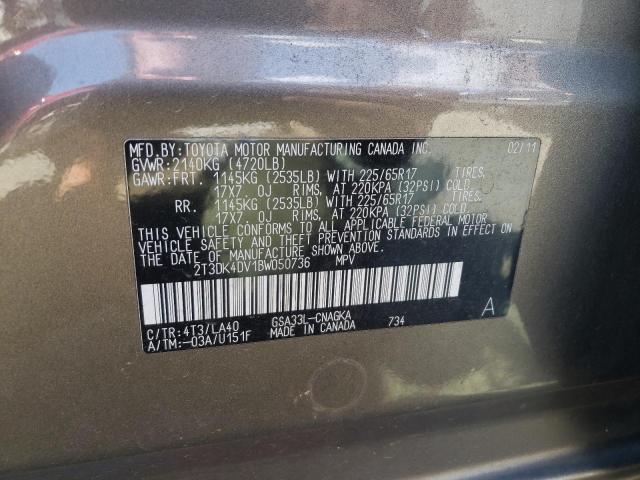 Photo 10 from auction – 2011 TOYOTA RAV4 LIMIT with VIN 2T3DK4DV1BW050736