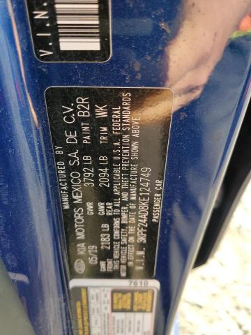 Photo 10 from auction – 2019 KIA FORTE FE with VIN 3KPF24AD8KE124749